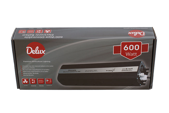 Delux 600 Watt Dimmable Grow Light Ballast, 120/240 Volt