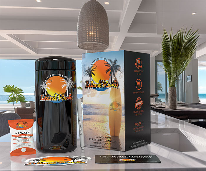 Island Herbz 2 oz. Premium Bio-Photonic Purple UV Glass Storage Jar