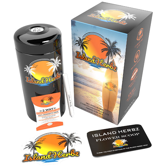 Island Herbz 2 oz. Premium Bio-Photonic Purple UV Glass Storage Jar