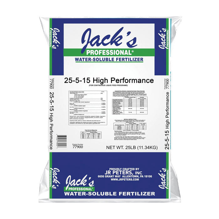 Jack's Professional 25-5-15 High Performance Water Soluble Fertilizer, 25 lbs.