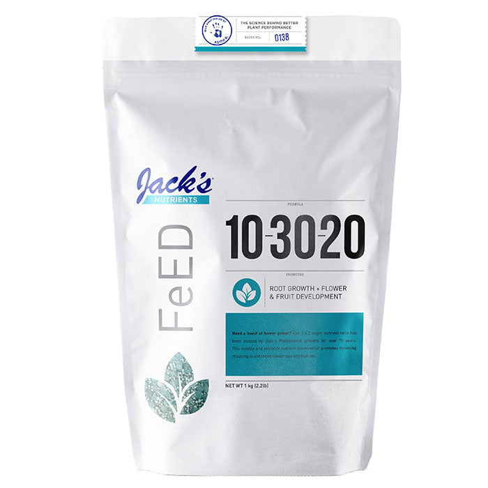 Jack's Nutrients 10-30-20 FeED Bloom Water Soluble Fertilizer, 2.2 lbs.