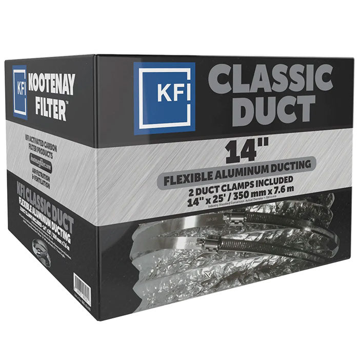 Kootenay Filter KFI Classic Aluminium Ducting, 14 Inch x 25 Feet