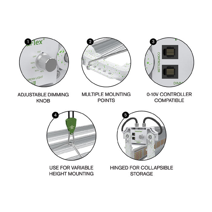 FloraFlex 6-Bar 1200 Watt LED Grow Light, 240 Volt