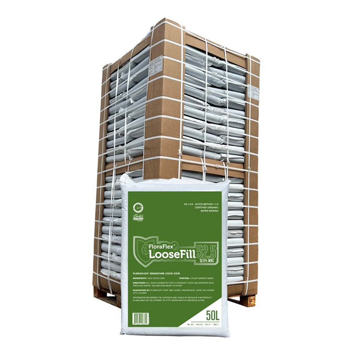 FloraFlex LooseFill Coco Coir Bag, 52.5% WHC, 50 Liter, Pallet of 104