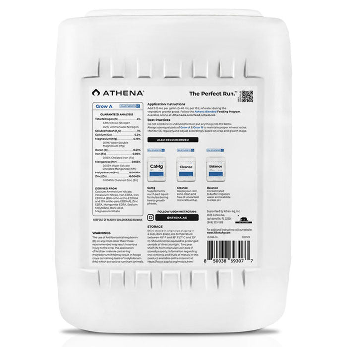 Athena Blended Grow A 4-0-1, 5 Gallon