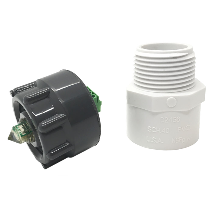 Agrowtek SXL Liquid Sensor Mount System Cap Kit, Tapped Cap & 1" PVC Fitting With Flange Kit