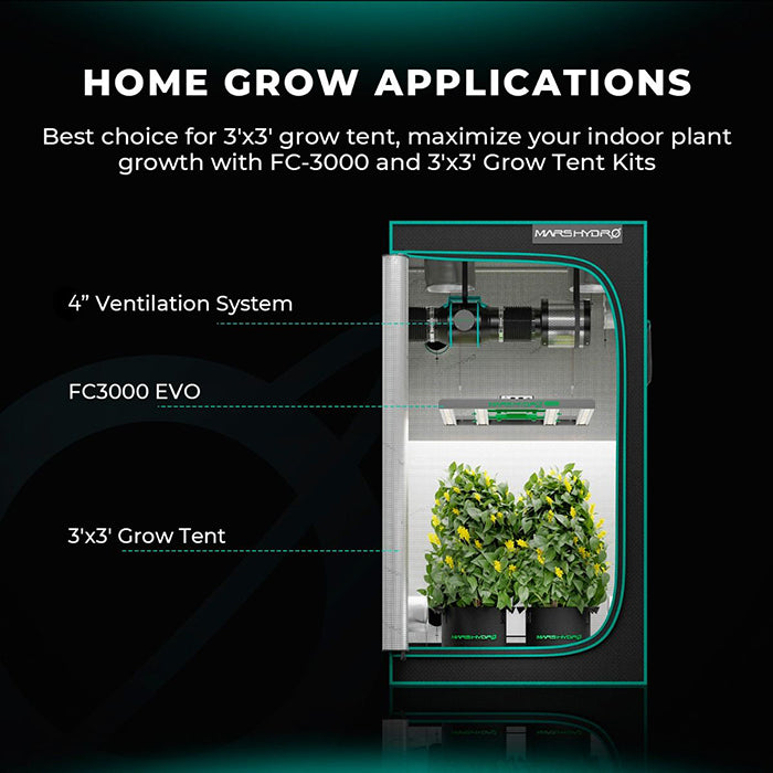 Mars Hydro Smart FC3000-EVO Samsung LM301H 300 Watt LED Grow Light