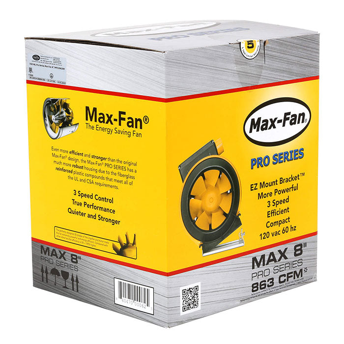Can-Fan Max-Fan Pro Series Mixed Flow Inline Fan, 8 Inch - 863 CFM