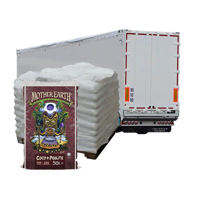 Mother Earth Coco + Perlite Mix, Truck Load of 22 Pallets - 1430 Bags Total - 50 Liter/1.8 Cu. Ft Bags