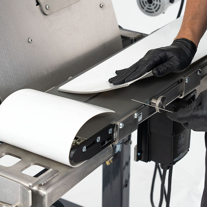 Munch Machine Integrated Conveyor for Double Bucker - Left Feed (Conveyor Only)