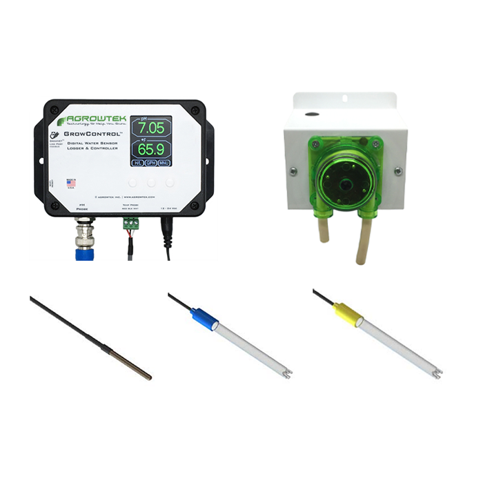 Agrowtek GrowControl MPX AgrowDose Mini pH Dosing System With Single Peristaltic Pump & Temperature, pH, ORP Sensors