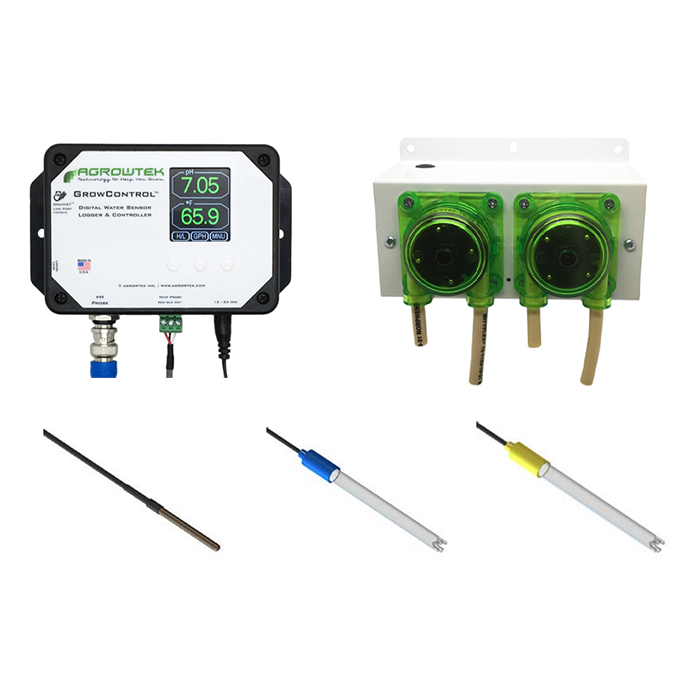 Agrowtek GrowControl MPX AgrowDose Mini pH Dosing System With Dual Peristaltic Pumps & Temperature, pH, ORP Sensors