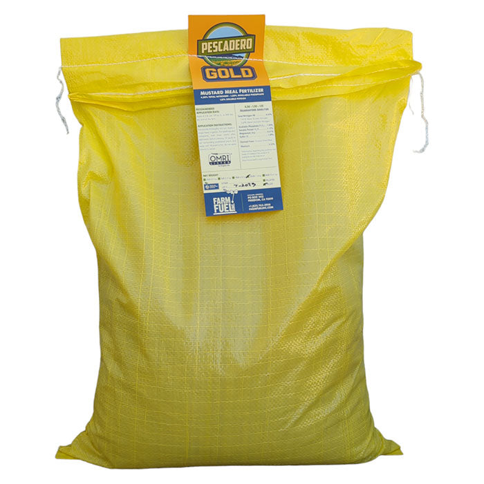 Pescadero Gold Mustard Milled Seed Meal 4.5-1.5-1.15, 25 lb.