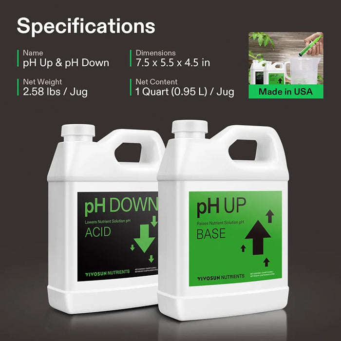 Vivosun pH Up & pH Down Kit, 1 Quart Each