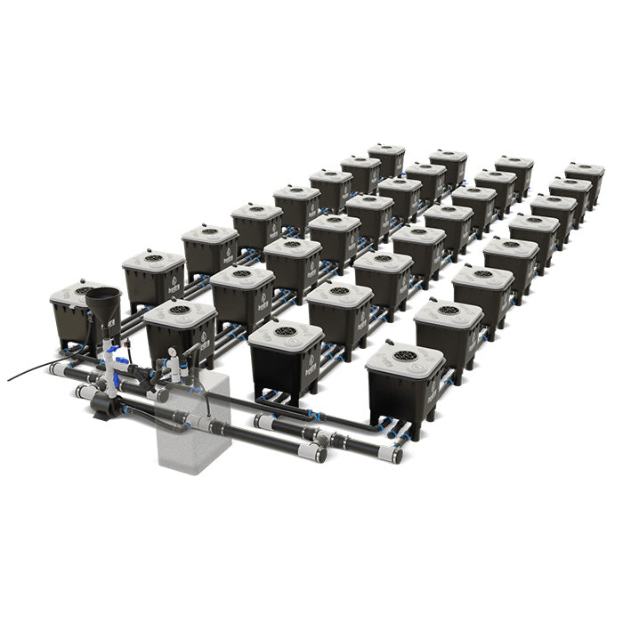 HydraMax Professional RDWC Hydroponic System, 4-Row, 32-Site System