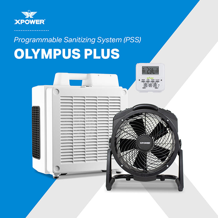 XPOWER Olympus PLUS Programmable Sanitizing System, 600 CFM HEPA Air Purifier + Ozone Generator + Digital Timer