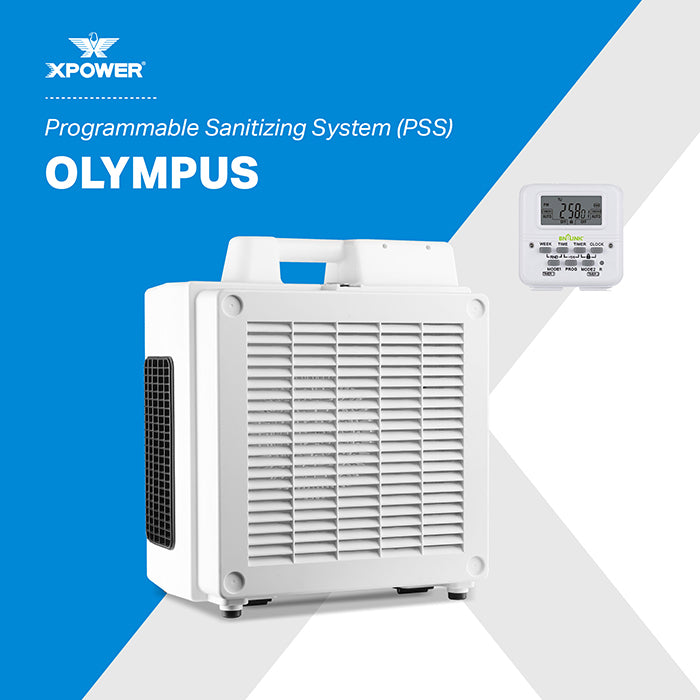 XPOWER Olympus Programmable Sanitizing System, 600 CFM HEPA Air Purifier + Digital Timer