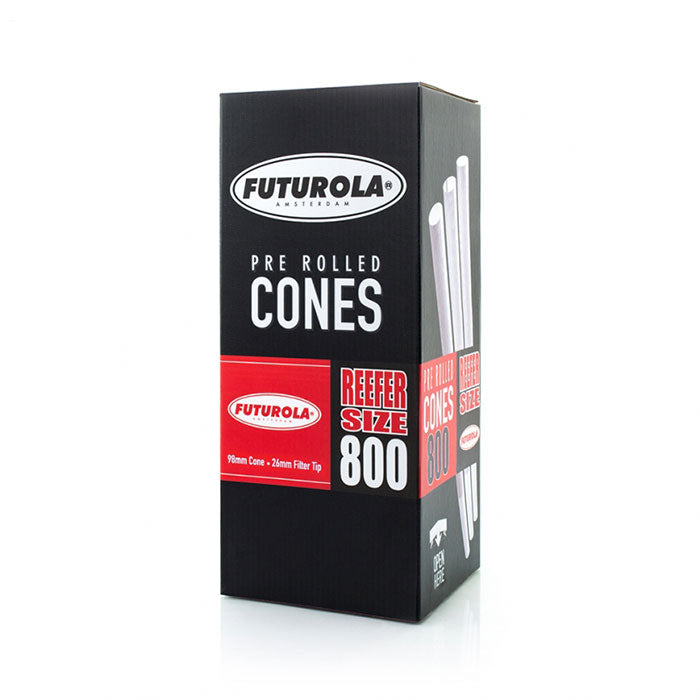 Futurola Slender Size 98/26 Classic White Pre-Rolled Cone with Non-Printed Tip - Case of 4800