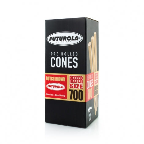 Futurola Slender Size 98/30 Dutch Brown Pre-Rolled Cone with Non-Printed Tip - Case of 4200