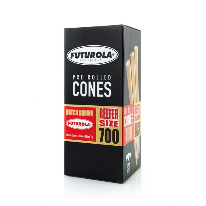 Futurola Slender Size 98/30 Dutch Brown Pre-Rolled Cone with Futurola Tip - Case of 4200