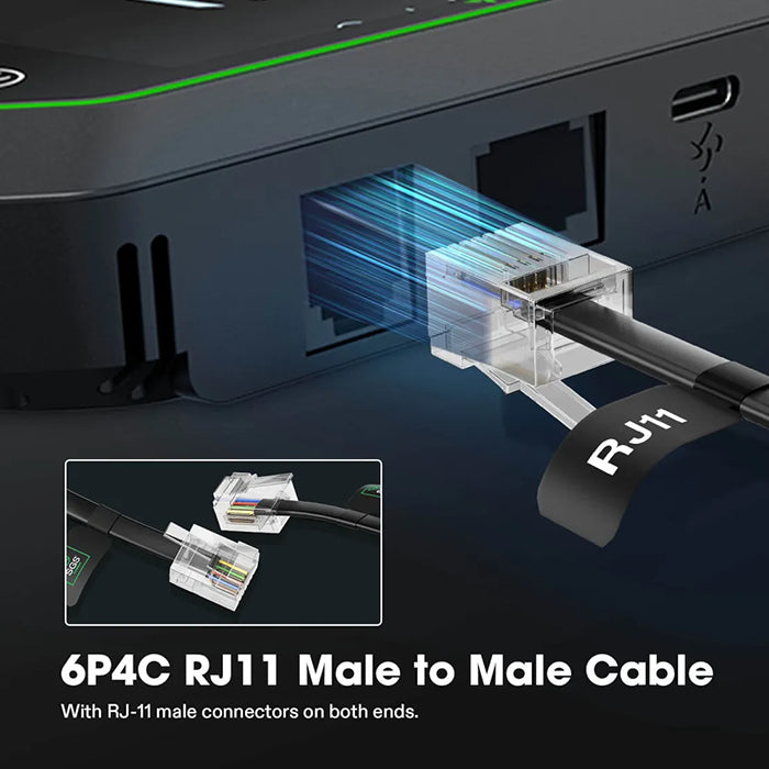 Vivosun RJ11 Cable Male to Male, Connects Grow Lights to GrowHub Controller E42A, 10 ft.