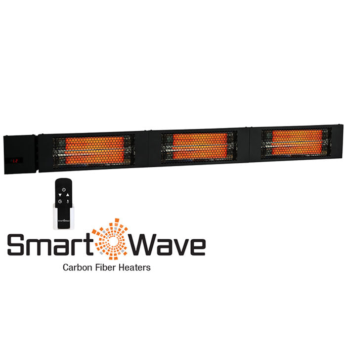 King Electric 61 Inch RK SmartWave Radiant Triple Lamp 4500 Watt Heater with Remote, Black - 240 Volt