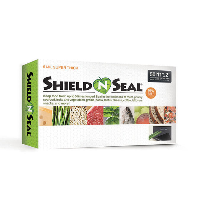 Shield N Seal 300 Pre-cut Vacuum Seal Bags, Clear and Black, 11 in. x 24 in., Pack of 50