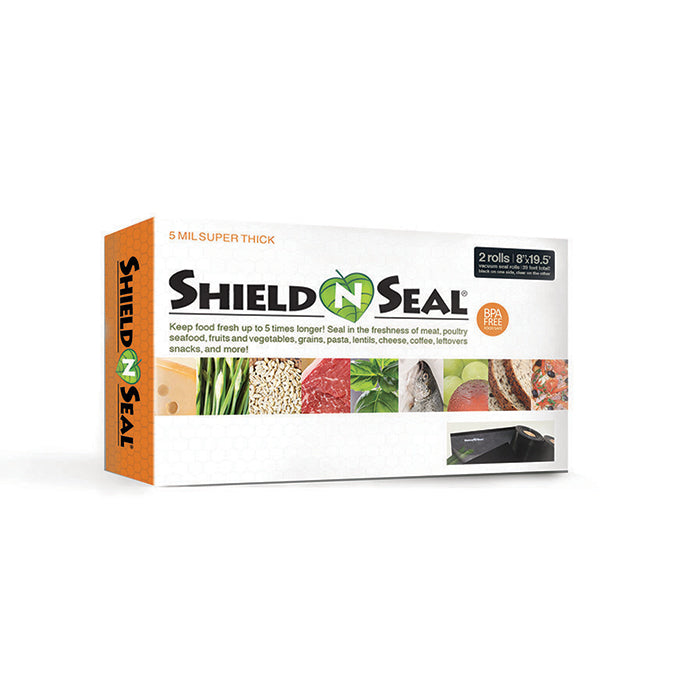 Shield N Seal 900 Vacuum Seal Roll, Clear and Black, 8 in. x 19.5 ft., Pack of 2