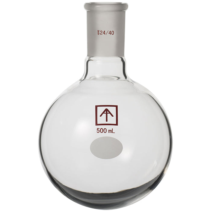 Across International 24/40 Heavy Wall Round Bottom Receiving Flask, 500mL