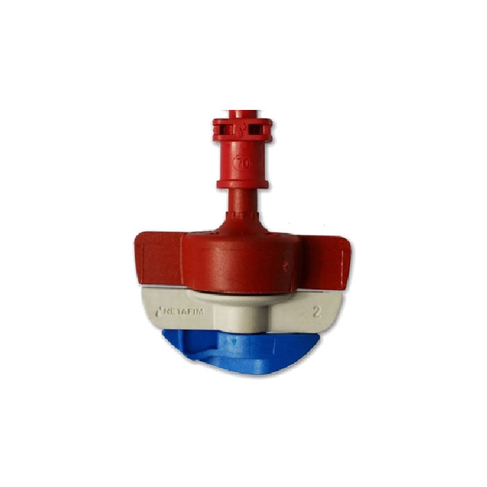 Netafim SpinNet Sprinkler Head, Red Body, Red Mist Control, Blue Spinner, 18.4 GPH - Pack of 25 (0355120070B-B)