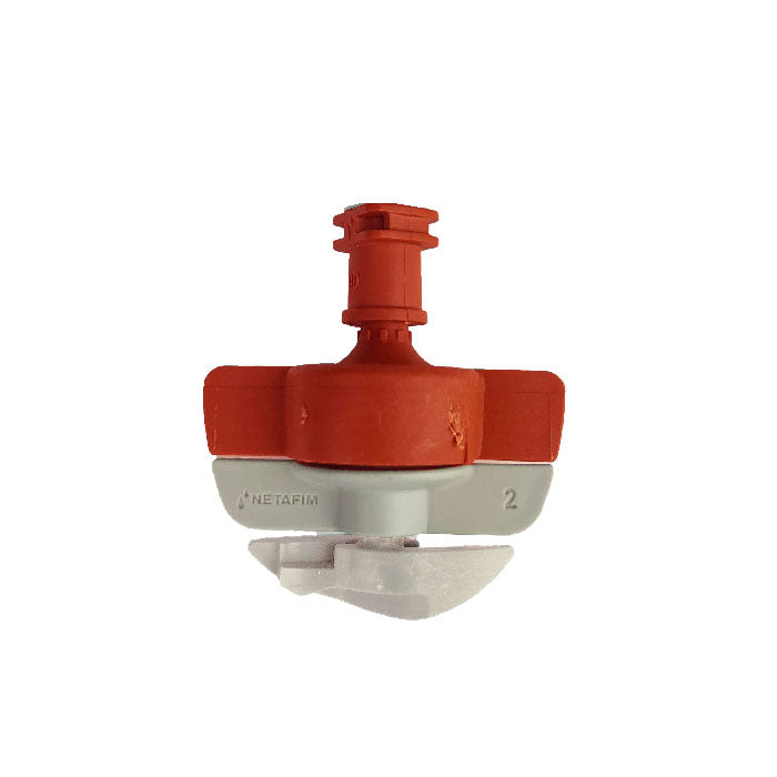 Netafim SpinNet Sprinkler Head, Red Body, Red Mist Control, Grey Spinner, 18.4 GPH - Pack of 25 (03551200070-B)