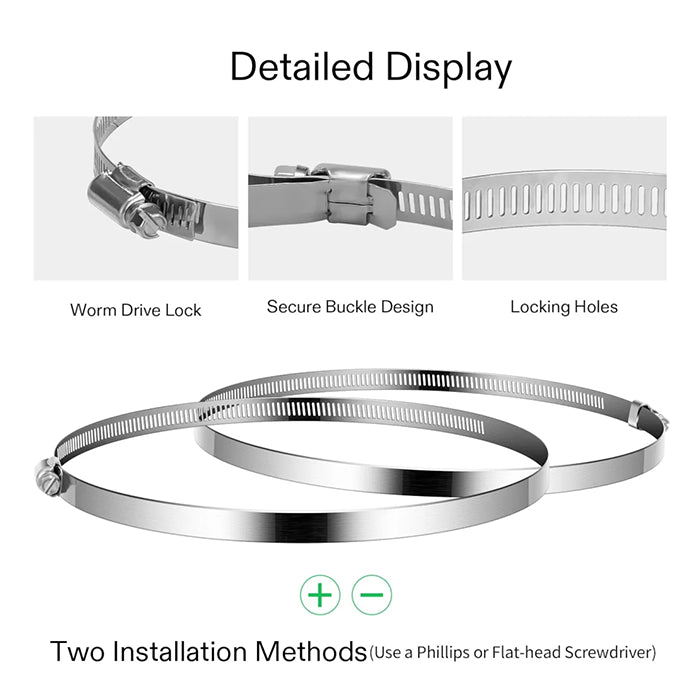 Vivosun Stainless Steel Air Ducting Clamps 4", Pack of 2