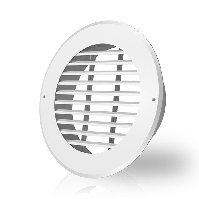 AC Infinity Wall-Mount Duct Grille Vent, White Steel, 8"