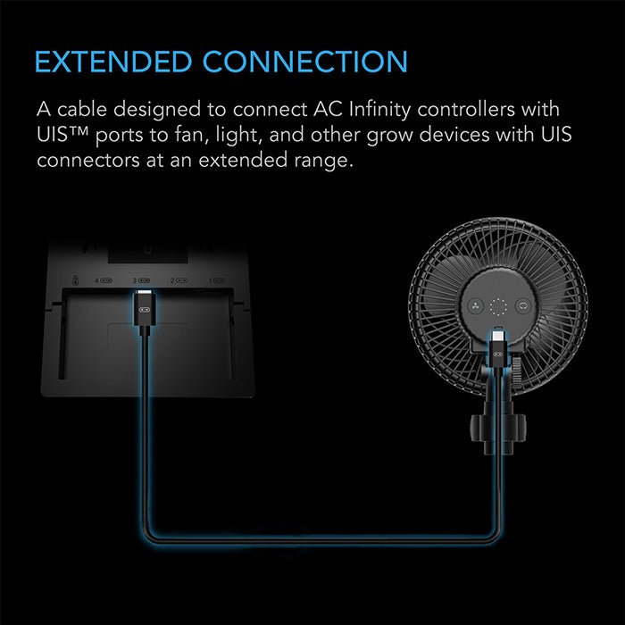 AC Infinity UIS to UIS Extension Cable, Male to Male, 10 ft.