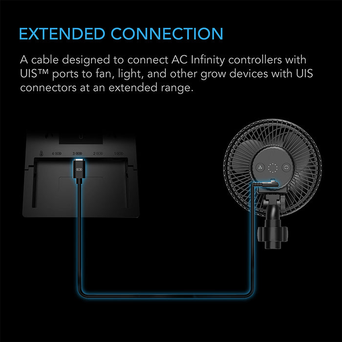 AC Infinity UIS to UIS Extension Cable, L-Shaped Male to Male, 10 ft.