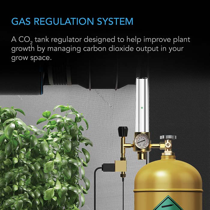 AC Infinity CO2 Regulator & Monitor with Solenoid Valve & Gas Flow Meter