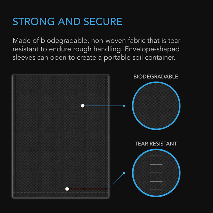 AC Infinity Nursery Bags Non-Woven Fabric Growing Pouch, 1/2 Gallon, Pack of 50