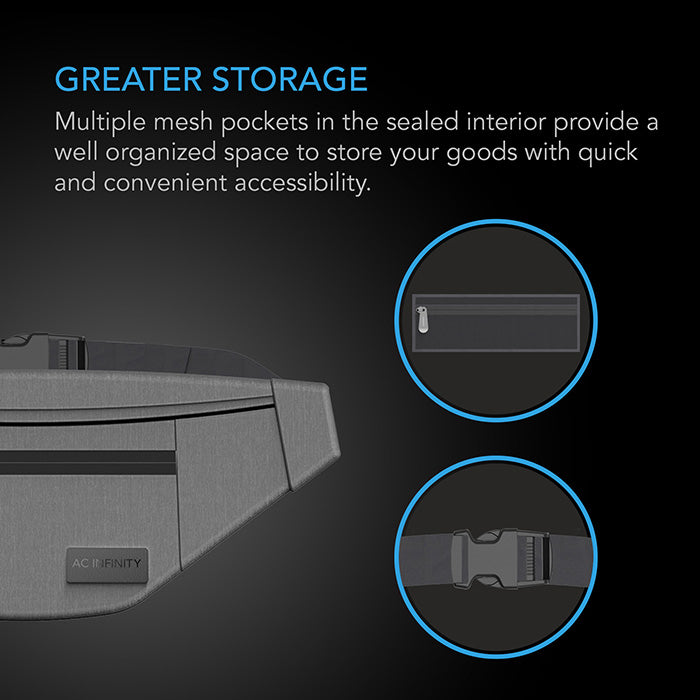 AC Infinity Smell Proof Belt Bag, Gray