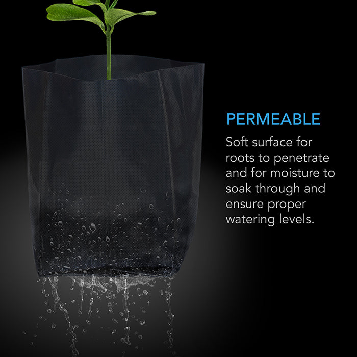 AC Infinity Nursery Bags Non-Woven Fabric Growing Pouch, 1/2 Gallon, Pack of 50