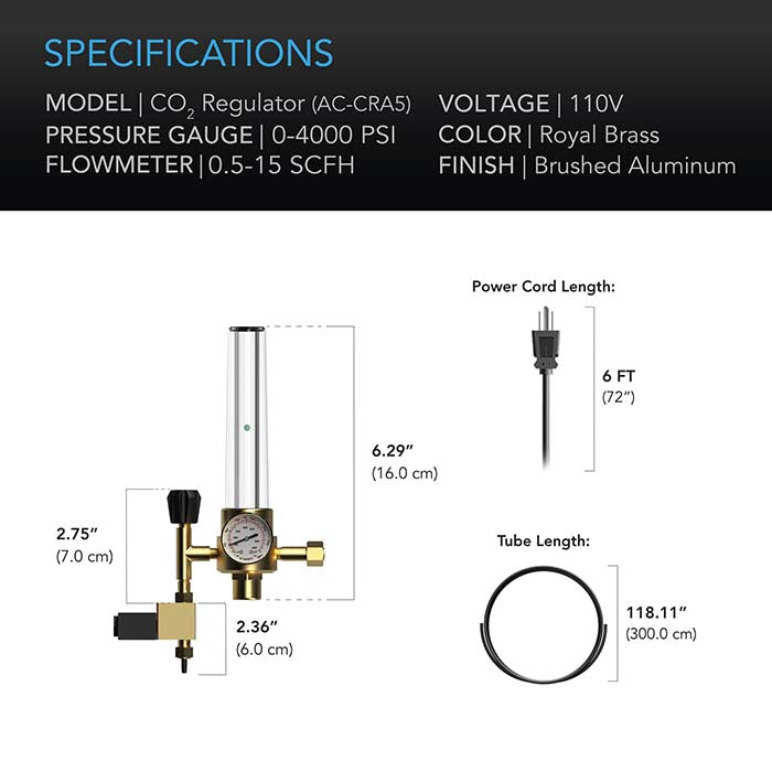 AC Infinity CO2 Regulator & Monitor with Solenoid Valve & Gas Flow Meter