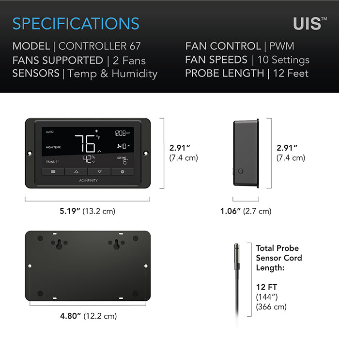 AC Infinity Controller 67 Temperature & Humidity Fan Controller