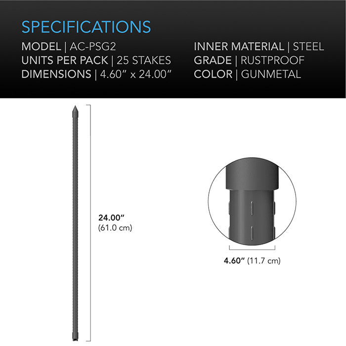 AC Infinity Garden Plant Stakes, 2 ft., Pack of 25