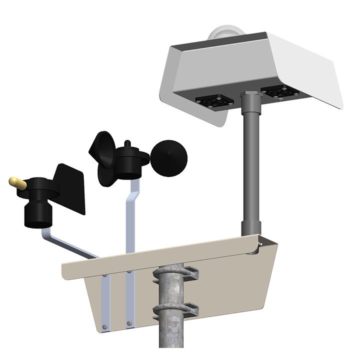 Agrowtek GrowControl SXW Digital Outdoor Weather Sensor, Logger & Transmitter With Wind Speed Anemometer, Wind Direction Vane, Rain Sensor, & Pole Mounting Bracket Kit