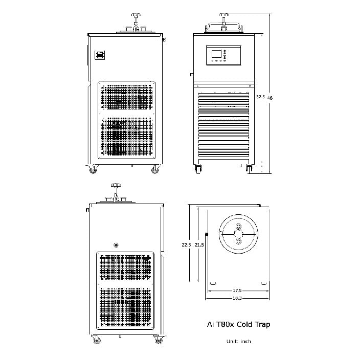 Across International -80°C Cold Trap, 5 Liter Capacity, 316L SST, 110 Volt