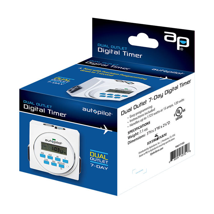 Autopilot 7 Day Dual Outlet Digital Timer