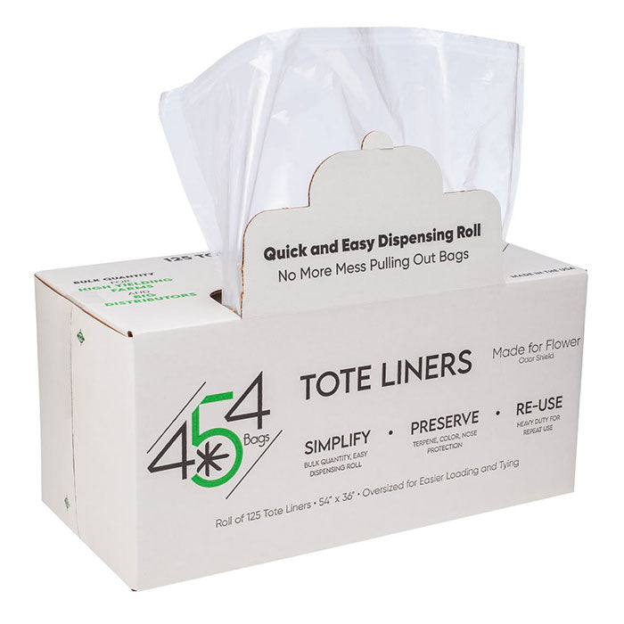 454 Bags Tote Liner, 38 Gallon 54 Inch x 36 Inch, Clear - Pack of 125