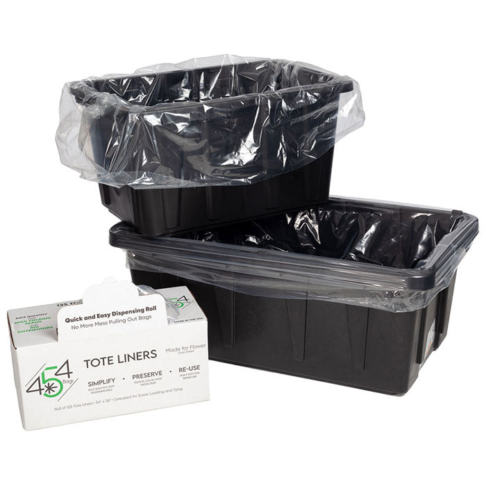454 Bags Tote and Bin Liner, 55 Gallon 80 Inch x 36 Inch, Clear - Pack of 75