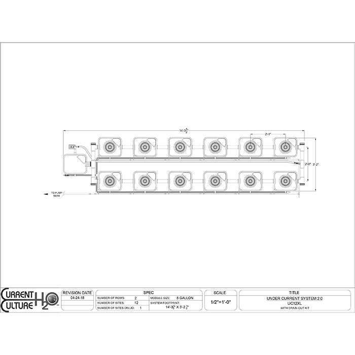 Current Culture Under Current UCXL RDWC System, 12-Site, 2-Row