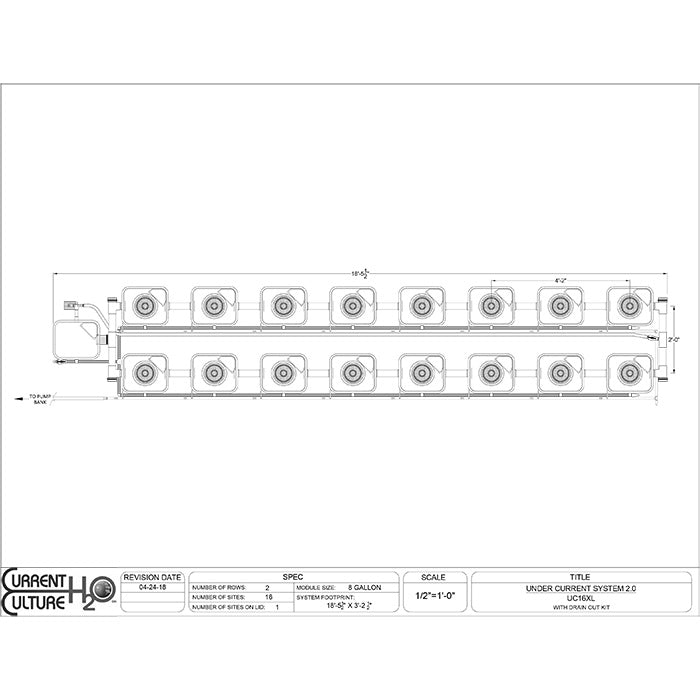 Current Culture Under Current UCXL RDWC System, 16-Site, 2-Row