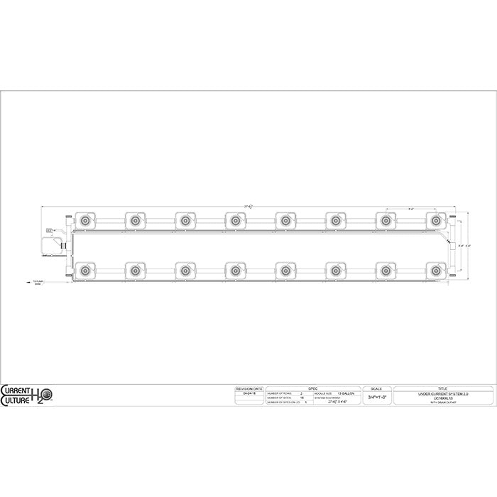 Current Culture Under Current UCXXL13 RDWC System, 16-Site, 2-Row